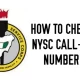 How to Get NYSC Call-Up Number